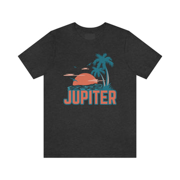 Buy dark-grey-heather Jupiter, Florida T-Shirt - Retro Palm Tree &amp; Beach Unisex Jupiter Shirt