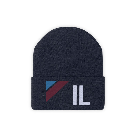 Illinois Beanie - Adult Embroidered Retro Illinois Knit Hat
