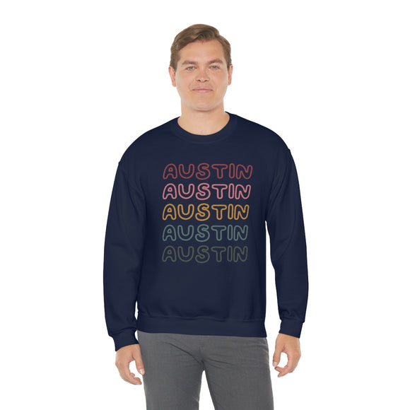 Austin, Texas Sweatshirt - Retro Five Color Unisex