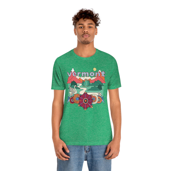 Vermont Shirt, Vermont Retro T-Shirt, Hippie Style Vermont tee, Vermont Mountain Shirt