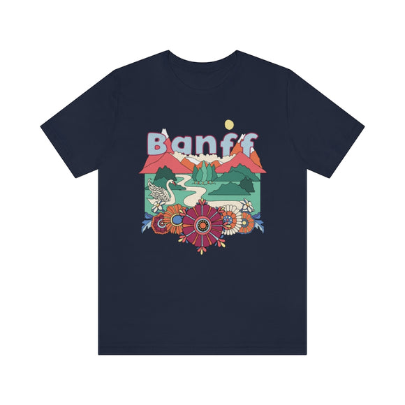 Banff T-Shirt - Retro Mountain / Hippie Style Banff, Canada Shirt