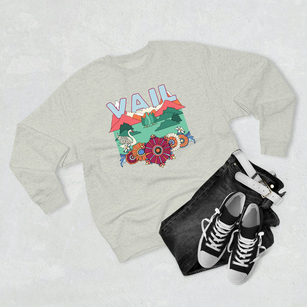 Premium Vail, Colorado Crewneck Sweatshirt - Retro Unisex Sweatshirt