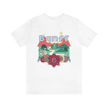 Buy white Banff T-Shirt - Retro Mountain / Hippie Style Banff, Canada Shirt