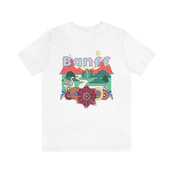 Banff T-Shirt - Retro Mountain / Hippie Style Banff, Canada Shirt
