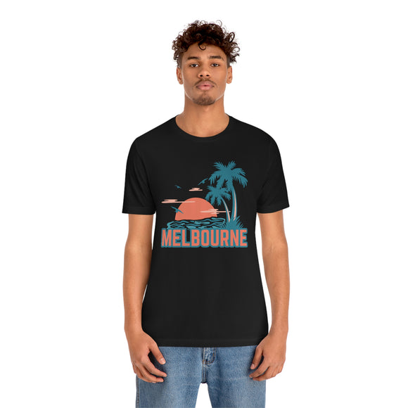 Melbourne, Florida T-Shirt - Retro Palm Tree & Beach Unisex Melbourne Shirt