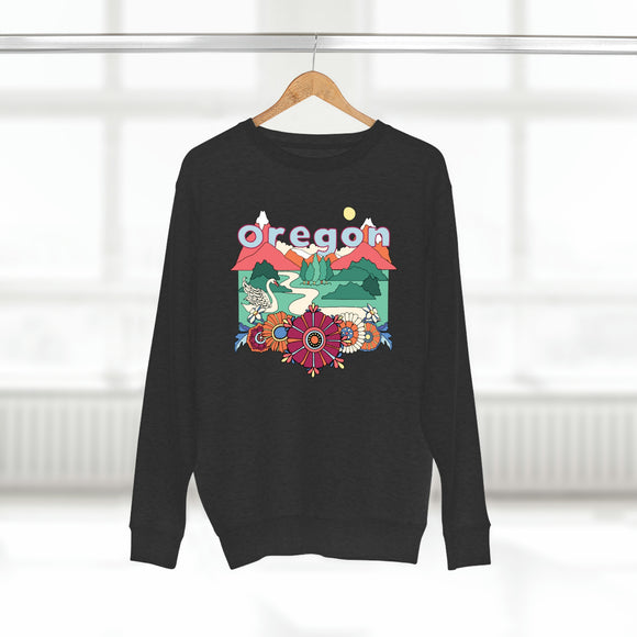 Premium Oregon Sweatshirt - Unisex Boho Premium Crewneck Oregon Sweatshirt