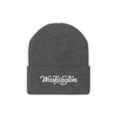Washington Beanie - Adult Hand Lettered Embroidered Washington Knit Hat-5