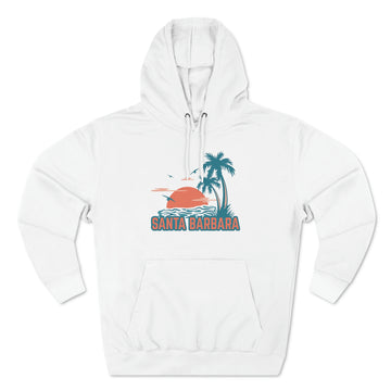 Buy white Premium Santa Barbara, California Hoodie - Palm Tree Unisex Sweatshirt