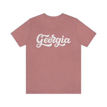 Buy heather-mauve Georgia T-Shirt - Hand Lettered Unisex Georgia Shirt