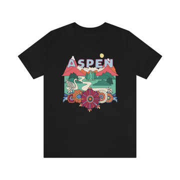 Buy black Aspen T-Shirt - Retro Mountain / Hippie Style Aspen, Colorado Shirt