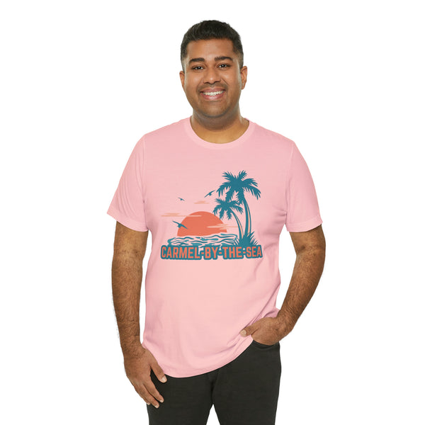 Carmel-by-the-Sea, California T-Shirt - Retro Palm Tree & Beach Unisex Carmel-by-the-Sea Shirt