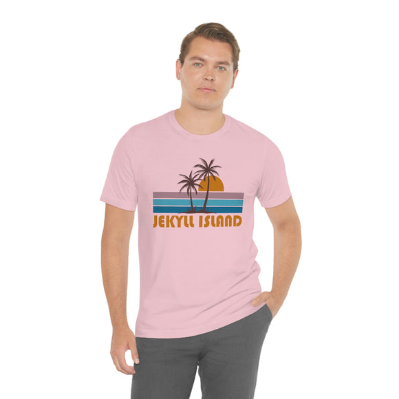 Jekyll Island, Georgia T-Shirt - Retro Palm Tree Unisex Jekyll Island Shirt