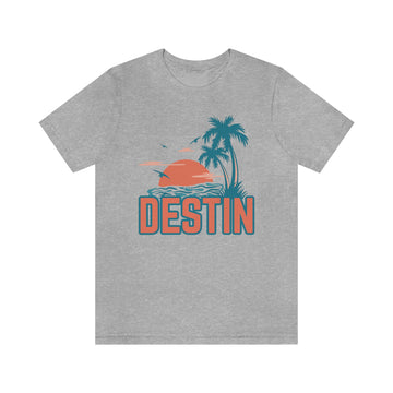Buy athletic-heather Destin, Florida T-Shirt - Retro Palm Tree &amp; Beach Unisex Destin Shirt