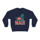 Maui, Hawaii Sweatshirt - Unisex Retro Palm Tree Crewneck Maui Sweatshirt-1