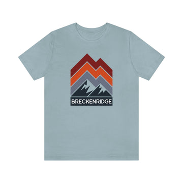 Buy light-blue Breckenridge, Colorado T-Shirt - Retro Mountain Unisex Breckenridge Shirt - Chevron Peaks