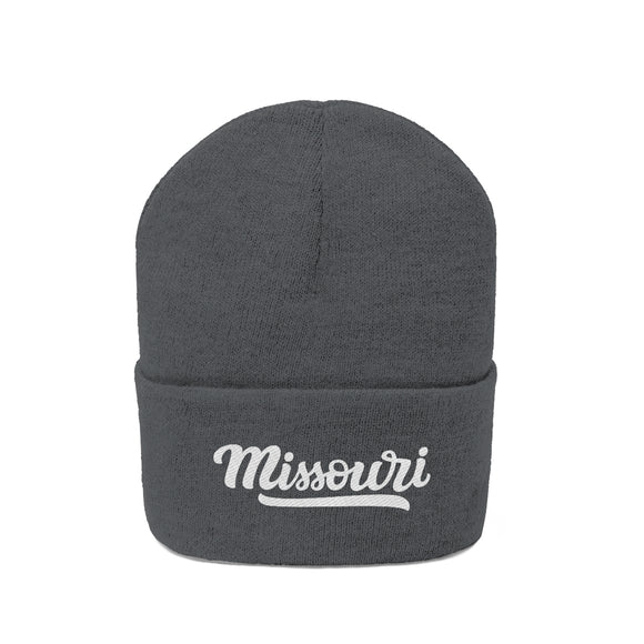Missouri Beanie - Adult Hand Lettered Embroidered Missouri Knit Hat