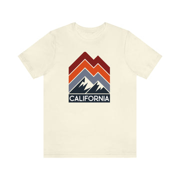 Buy natural California T-Shirt - Retro Mountain Unisex California Shirt - Chevron Peaks