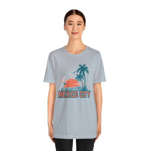 Mexico City, Mexico T-Shirt - Retro Palm Tree & Beach Unisex Mexico City Shirt