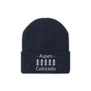 Aspen, Colorado Knit Beanie - Adult Embroidered Trees Aspen Knit Hat-17