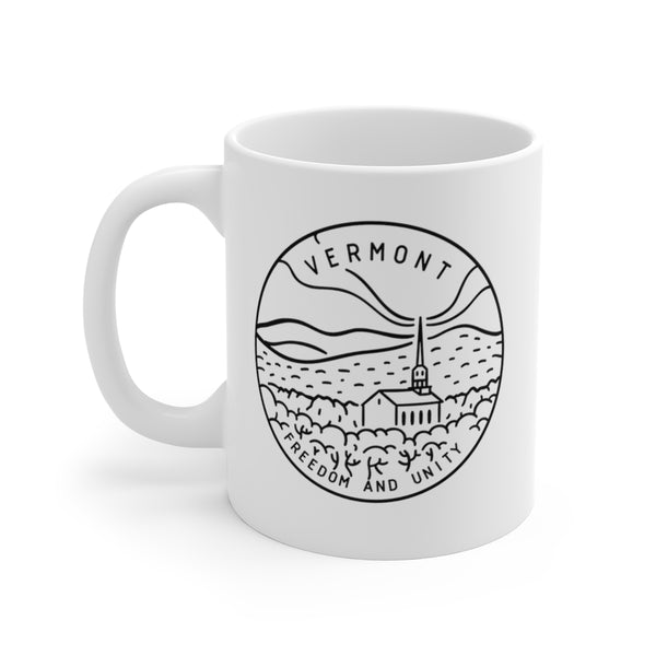 Vermont Mug - State Design White Ceramic Vermont Mug (11oz & 15oz)