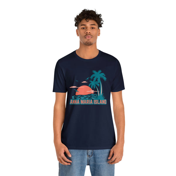 Anna Maria Island, Florida T-Shirt - Retro Palm Tree & Beach Unisex Anna Maria Island Shirt