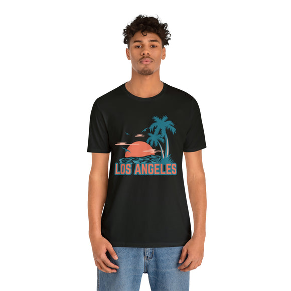 Los Angeles, California T-Shirt - Retro Palm Tree & Beach Unisex Los Angeles Shirt