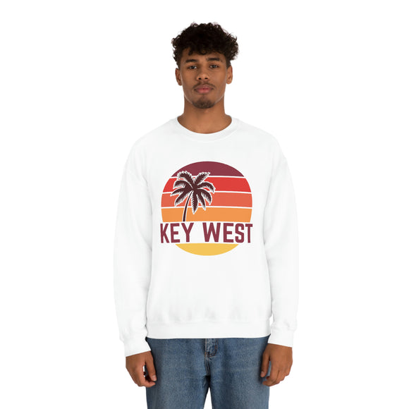 Key West, Florida Sweatshirt - Unisex Retro Palm Tree Crewneck Key West Sweatshirt