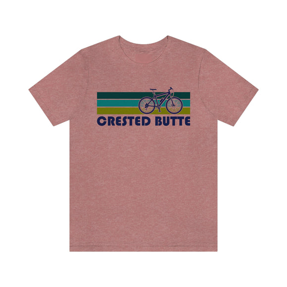 Crested Butte T-Shirt - Retro Mountain Bike Adult Unisex Crested Butte, Colorado T Shirt