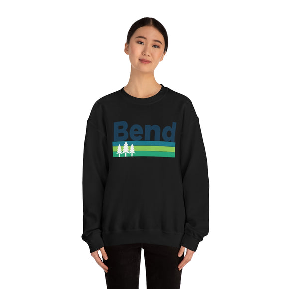 Bend, Oregon Sweatshirt - Retro Trees Unisex