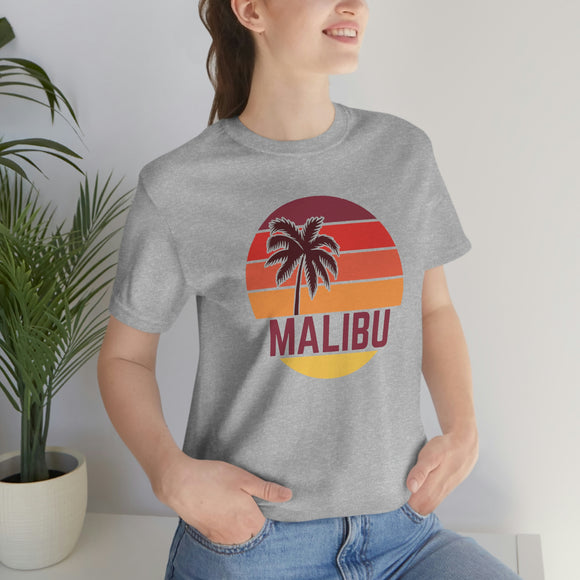 Malibu, California T-Shirt - Retro Palm Tree Unisex Malibu Shirt