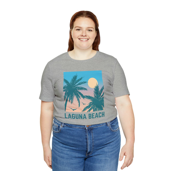 Laguna Beach, California T-Shirt - Retro Palm Tree & Beach Unisex Laguna Beach Shirt