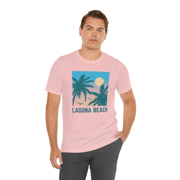 Laguna Beach, California T-Shirt - Retro Palm Tree & Beach Unisex Laguna Beach Shirt