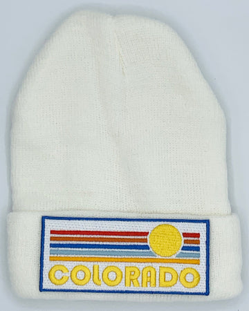 Colorado Infant Beanie - (Newborn - 6 months) Retro Sunrise Colorado Baby Knit Hat - 0