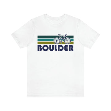 Buy white Boulder T-Shirt - Retro Mountain Bike Adult Unisex Boulder, Colorado T Shirt