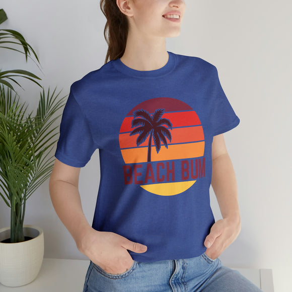 Beach Bum T-Shirt - Retro Palm Tree Unisex Beach Bum Shirt