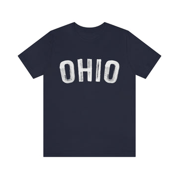 Buy navy Ohio T-Shirt - Paint Text Unisex Ohio Shirt