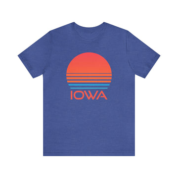 Buy heather-true-royal Iowa T-Shirt - Retro 80s Unisex Iowa Shirt