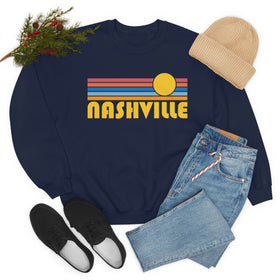 Nashville, Tennessee Sweatshirt - Retro Sunrise Unisex