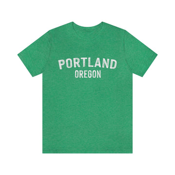 Buy heather-kelly Portland, Oregon Shirt - Paint Text Unisex Portland T-Shirt