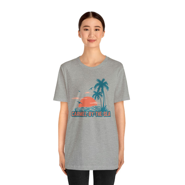 Carmel-by-the-Sea, California T-Shirt - Retro Palm Tree & Beach Unisex Carmel-by-the-Sea Shirt