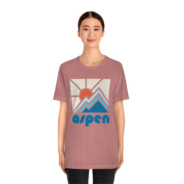Aspen Shirt, Colorado Retro T-Shirt, Colorful Colorado tee, Aspen Mountain Shirt - 0