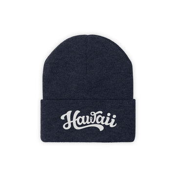 Hawaii Beanie - Adult Hand Lettered Embroidered Hawaii Knit Hat