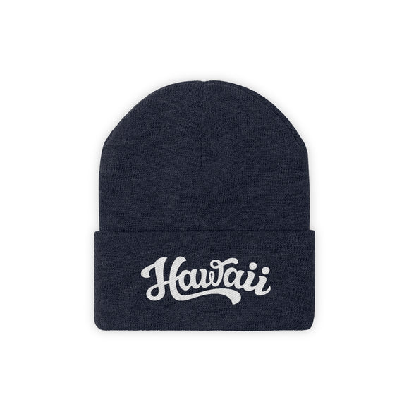 Hawaii Beanie - Adult Hand Lettered Embroidered Hawaii Knit Hat