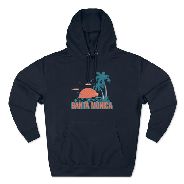 Premium Santa Monica, California Hoodie - Palm Tree Unisex Sweatshirt