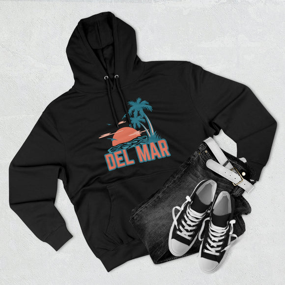 Premium Del Mar, California Hoodie Hoodie - Palm Tree Unisex Sweatshirt
