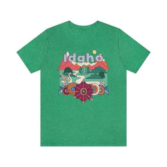 Idaho T-Shirt - Retro Mountain / Hippie Style Idaho Shirt