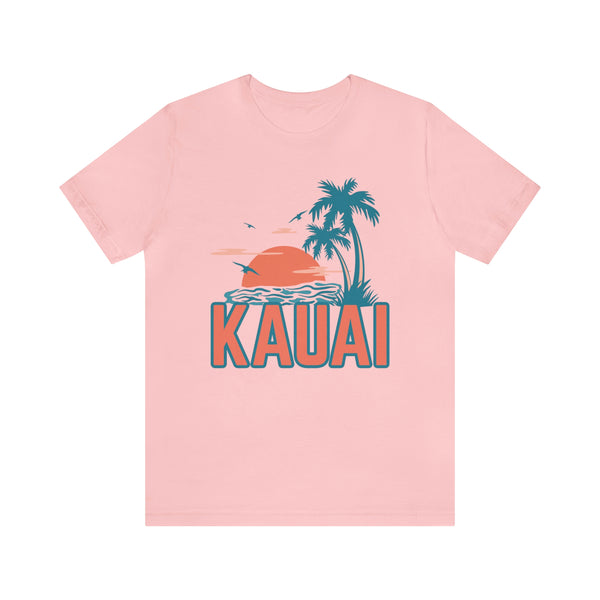 Kauai, Hawaii T-Shirt - Retro Palm Tree & Beach Unisex Kauai Shirt