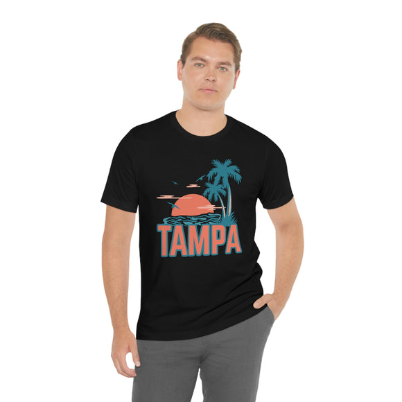 Tampa, Florida T-Shirt - Retro Palm Tree & Beach Unisex Tampa Shirt