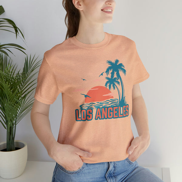 Los Angeles, California T-Shirt - Retro Palm Tree & Beach Unisex Los Angeles Shirt