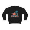 Encinitas, California Sweatshirt - Unisex Retro Palm Tree Crewneck Encinitas Sweatshirt